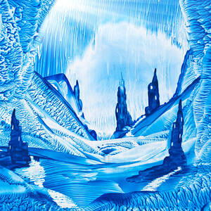Blue feathers background art Painting by Tisha Art - Pixels
