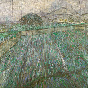Wheat Field In Rain by Vincent Van Gogh