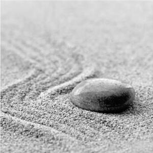 Zen stones, black and white triptych by Delphimages Photo Creations