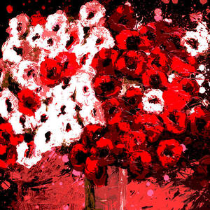 Abstract Flowers by Shawna Erback by Moonlight Art Parlour