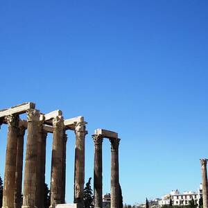 Ancient Greek Columns or Pillars II Standing Tall in Athens Greece by John Shiron