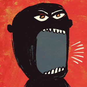 Angry Shout Man Illustration by Don Bishop