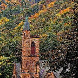 Church in the mountains of Jim Thorpe. by Dave Sandt