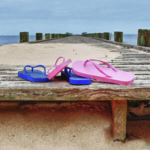 Flip Flops on the Dock by Michael Thomas