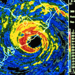 Hurricane Hugo, Digitized Radar Image by Science Source