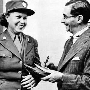 Irving Berlin Gives Autograph To Sybile by Everett