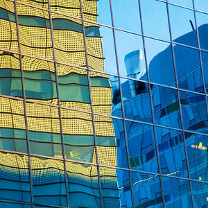 Sky Scraper Tall Building abstract with windows and reflections No.0076 by Randall Nyhof