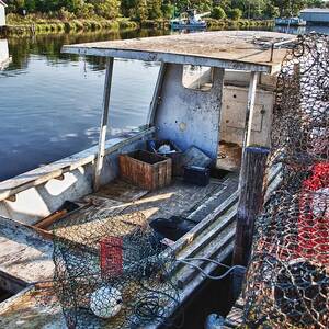 Work Boat and the Nets by Michael Thomas
