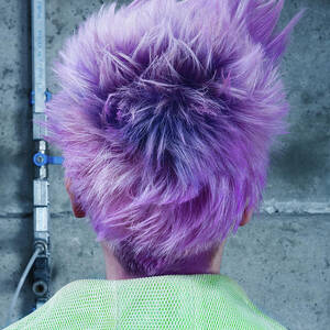 Woman In Purple Pixie Cut Photograph By David Arnal
