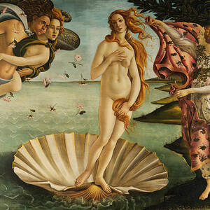 The Birth of Venus, from 1483 until 1485 by Sandro Botticelli