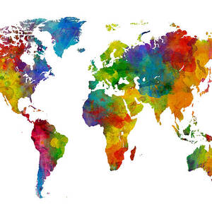 World Map Abstract Paint Digital Art by Michael Tompsett - Fine Art America