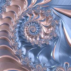 Abstract fractal art Rose Quartz and Serenity  by Matthias Hauser