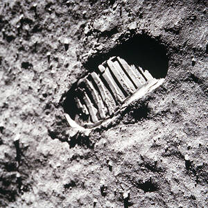 Apollo 11 Footprint on the Moon by NASA Science Source