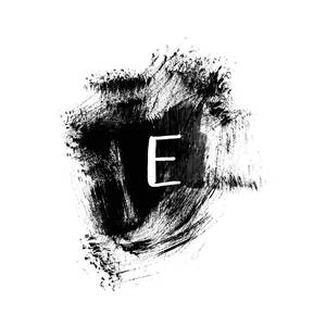 Brushstroke E -Monogram Art by Linda Woods by Linda Woods