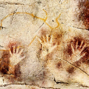 Cave of El Castillo Hands and Bison 2 by Weston Westmoreland