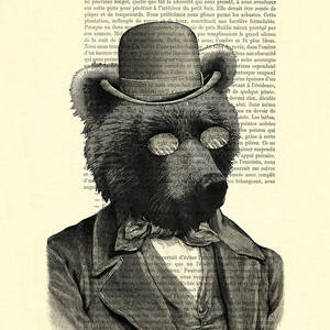 Bear Portrait - Animals In Suits by Madame Memento