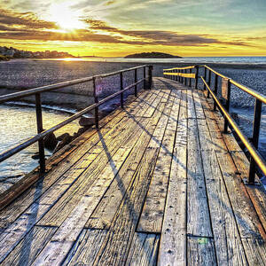 Good Harbor Beach Footbridge Shadows by Toby McGuire