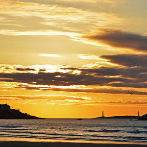 Good Harbor Lighthouses at Sunrise by Toby McGuire