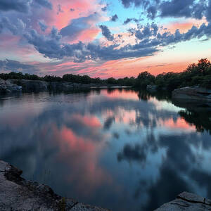  Halibut Pt Quarry Reflection Rockport MA by Michael Hubley