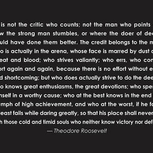 It is not the critic who counts by Greg Joens
