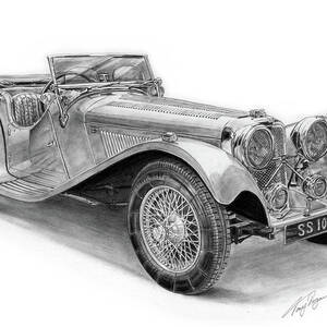 Jaguar SS 100 1938 by Tony Regan