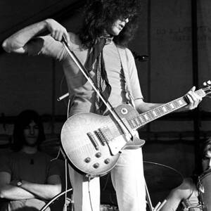 Jimmy Page With Bow 1969 by Chris Walter
