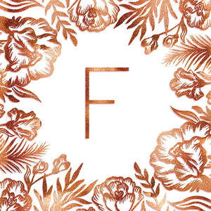 Letter G Rose Gold Glitter Flowers Digital Art By Ekaterina Chernova