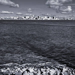 Madison Skyline - Black and White by Steven Ralser