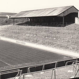 Millwall - The Den - North Terrace The Halfway 1 - Leitch - BW - 1970 by Legendary Football Grounds