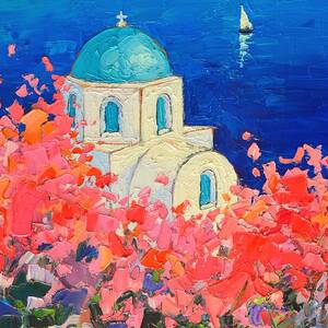 Santorini Impression - Full Bloom In Santorini Greece by Ana Maria Edulescu