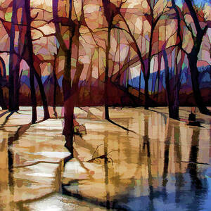 Serenity Frozen Abstract by Kevin Anderson