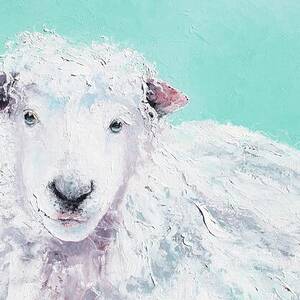 Sheep Painting - Jeremiah by Jan Matson
