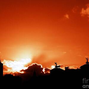 Silhouette of Rome against a sunset sky by Stefano Senise