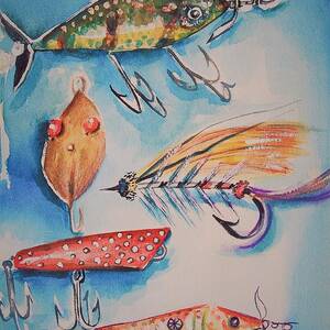 SPARK- Plug Fishing Lures Painting by Johnnie Stanfield - Fine Art America