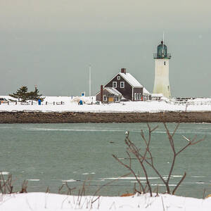 Snow at Scituate Lighthouse by Brian MacLean