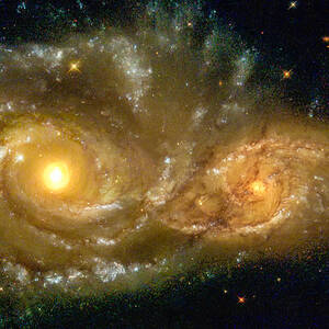 Space image spiral galaxy encounter by Matthias Hauser