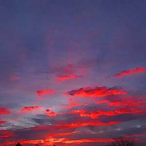 Sunrise Abstract, Red Oklahoma Morning by Shelli Fitzpatrick