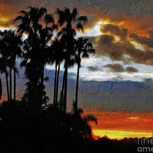 Sunset beyond the Palms by Kaye Menner