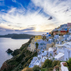 Sunset over Santorini by Adam Rainoff