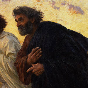 The Disciples Peter and John Running to the Sepulchre on the Morning of the Resurrection by Eugene Burnand