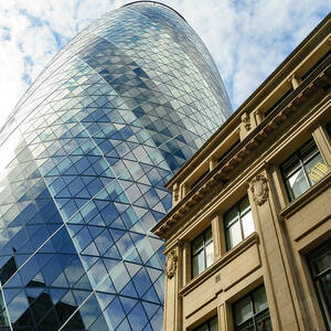 The Gherkin, old and new in London by Colin Rayner