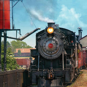 Train - Engine - Strasburg Number 90 by Mike Savad