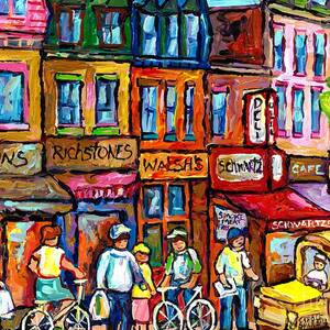 All Aboard The School Bus Montreal Street Scene Painting by Carole ...