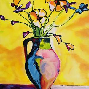 Flowers on Green 30x40 Canvas Print / Canvas Art by Christy Langa - Fine  Art America
