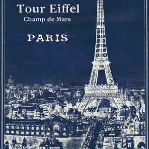 Blueprint Eiffel Tower #1 by Sue Schlabach