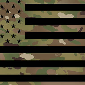 Flag Large 25.5 x 18 U.s Military Camouflage by Jared S Davies on Rectangular Pillow 