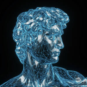 Wireframe David Statue #1 by Sebastian Kaulitzki/science Photo Library