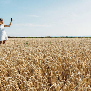 Summer Concept, Caucasian Middle-aged Woman In The Countryside #2 by Cavan Images