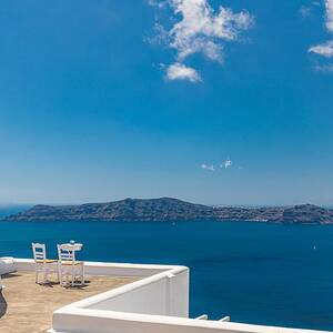 White Architecture On Santorini Island #3 by Levente Bodo