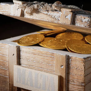 Stacks and a pile of old gold coins #2 Photograph by Stefan Rotter - Fine  Art America